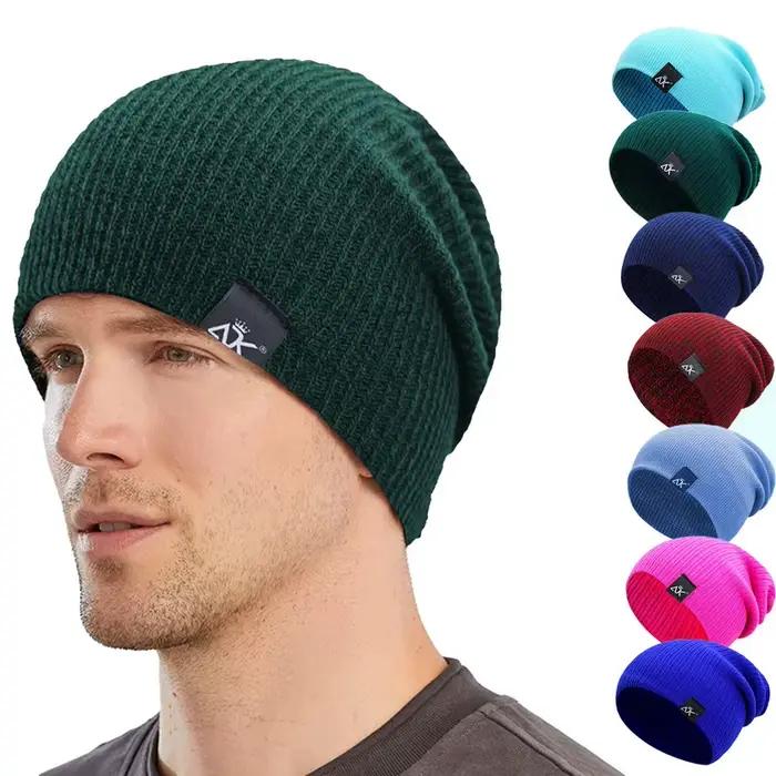 Chapeaux tricotés hiver unisexe chaud décontracté Slouchy