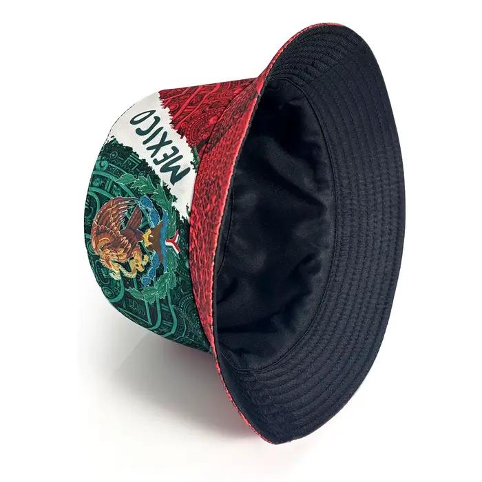 Chapeau bob imprimé avec emblème du drapeau mexicain
