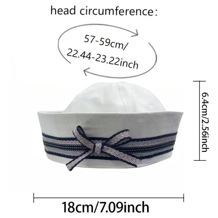 Chapeau de marin rose/blanc/noir pour la plage