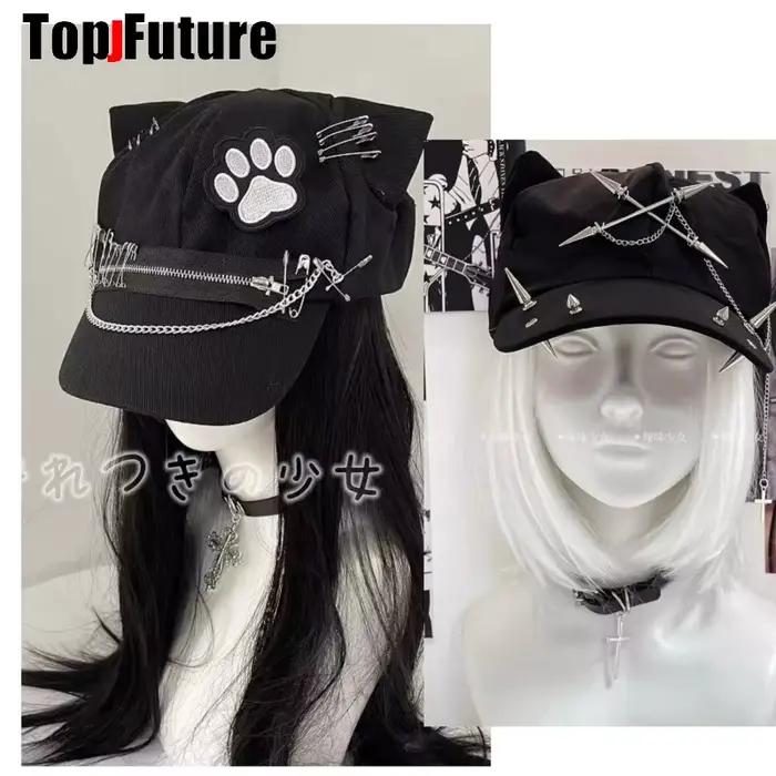 Chapeau gothique Harajuku Lolita avec oreilles de chat pour femmes