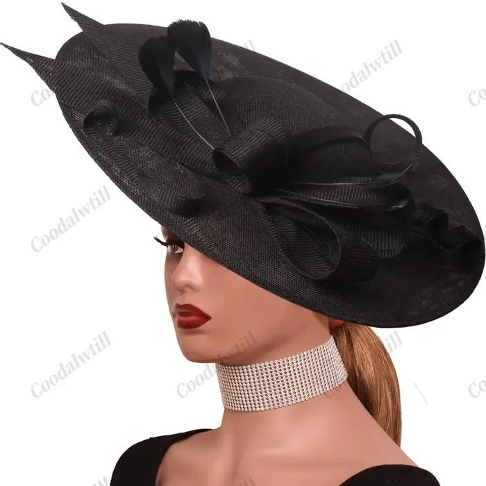 Camel Race Royal Fascinator Chapeau femmes chapellerie casquette mariée grand mariage casque église course