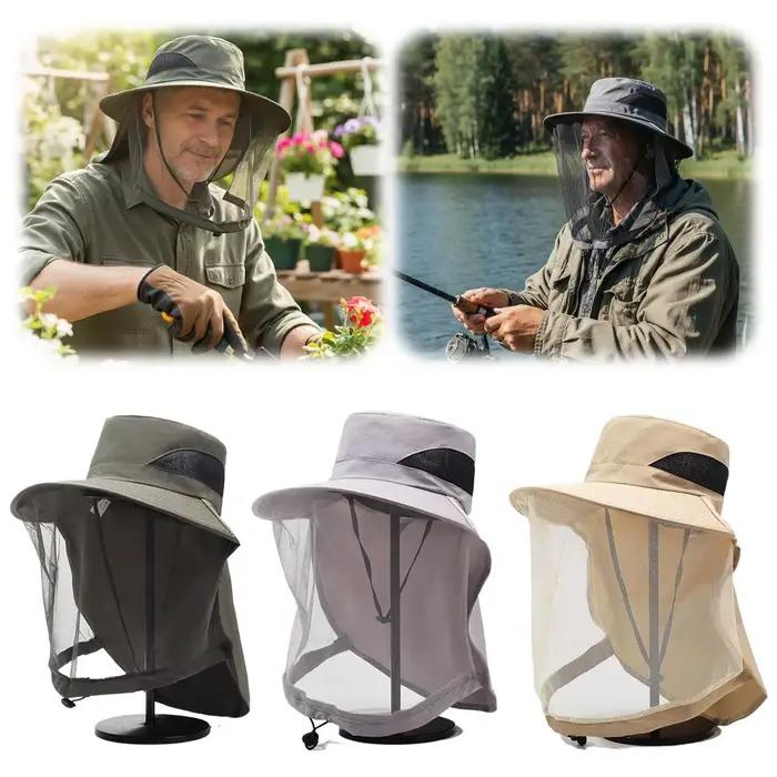 Chapeau anti-moustiques unisexe pliable avec filet invisible