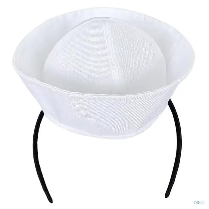 T8NB chapeau capitaine marin blanc