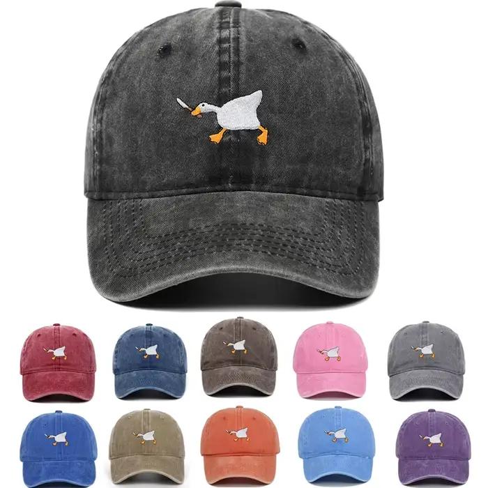 Casquette de baseball brodée avec motif d'oie pour hommes et femmes