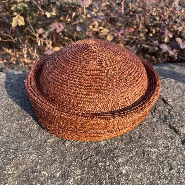 Chapeau de soleil en paille naturelle pour femme