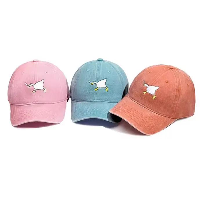 Casquette de baseball brodée avec motif d'oie pour hommes et femmes