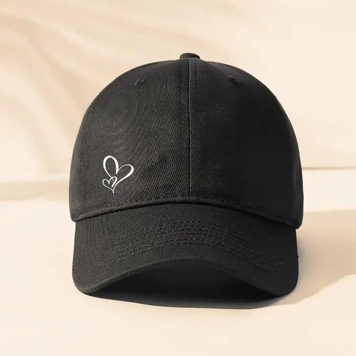 Casquette de baseball à imprimé cœur mignon