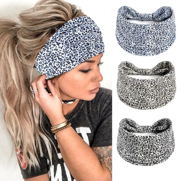 Bandeau Boho pour Femmes Large Nœud Imprimé Coton Multisaisons Accessoire Mode Cheveux Occasions Détendues