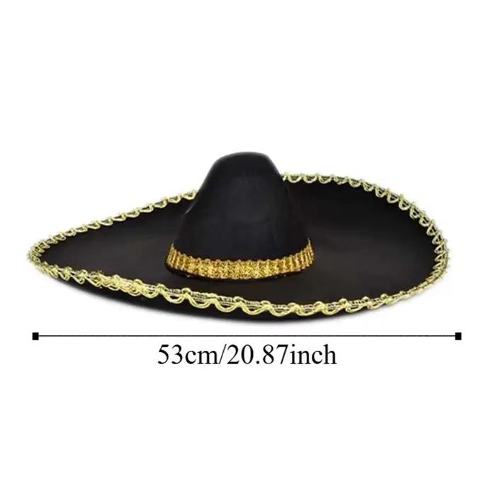 Chapeau Sombrero de Style ethnique à bord roulé