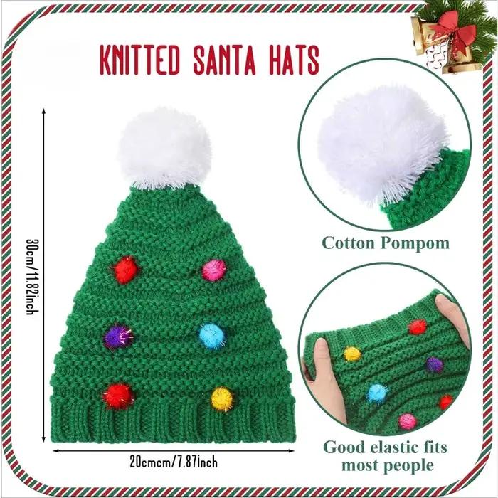 Chapeaux de Noël 4 pièces pour hommes et femmes – Casquette de vacances unisexe drôle – Taille unique pour la plupart