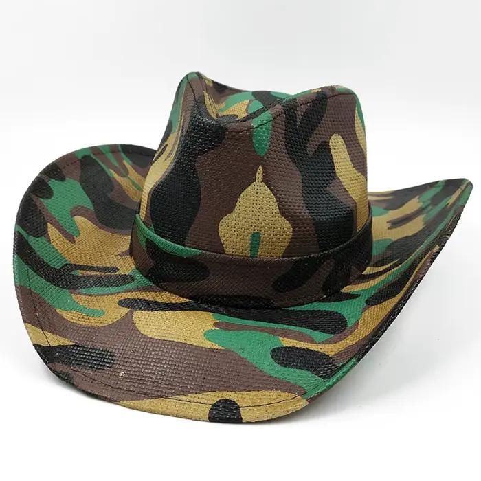 Chapeau de cowboy camouflage vert armée