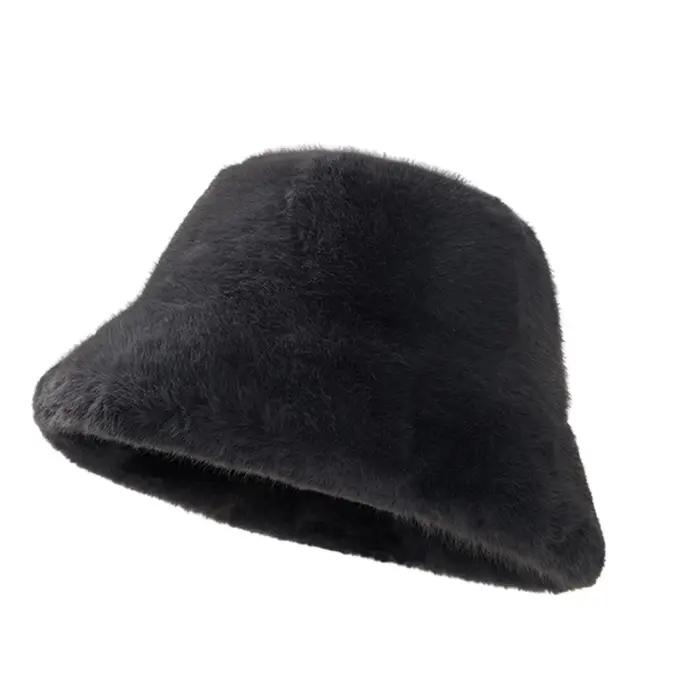 Chapeau polaire épais pour femmes, chaud et polyvalent, fourrure moelleuse, chapeau de pêcheur, protection des oreilles en peluche, solide, à la mode, hiver 2022