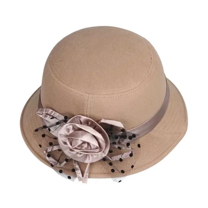 Chapeau melon en feutre de laine vintage pour femme