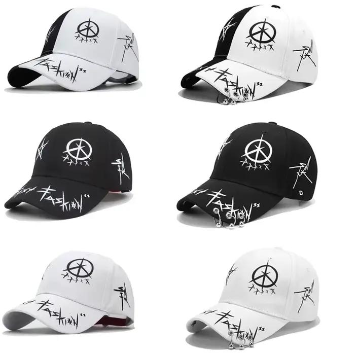 Casquette de Baseball avec Graffiti Noir et Blanc pour Homme et Femme
