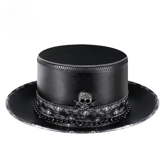 Chapeau de gentleman en cuir PU pour homme