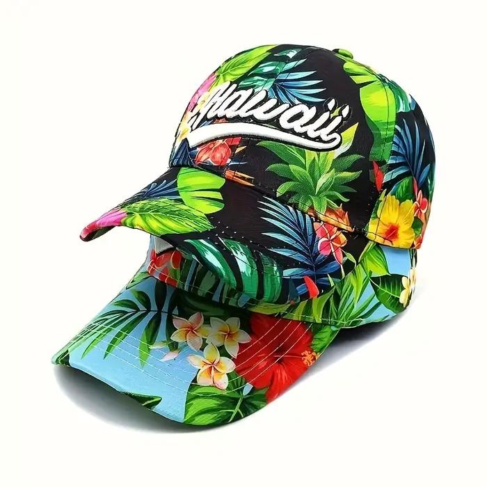 Casquette de baseball style Hawaï avec feuille de palmier tropicale