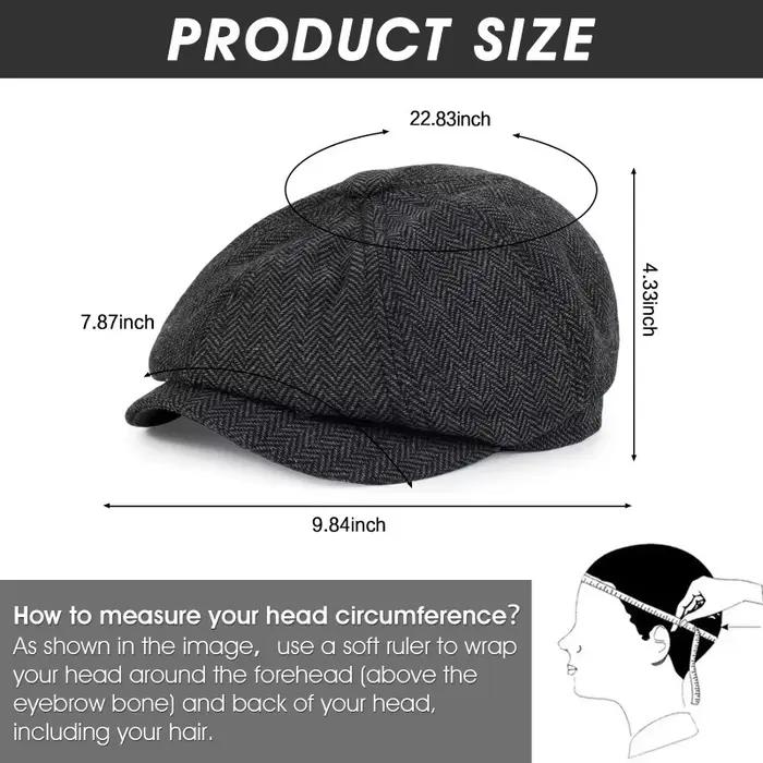 Casquettes de style newsboy en laine pour hommes et femmes