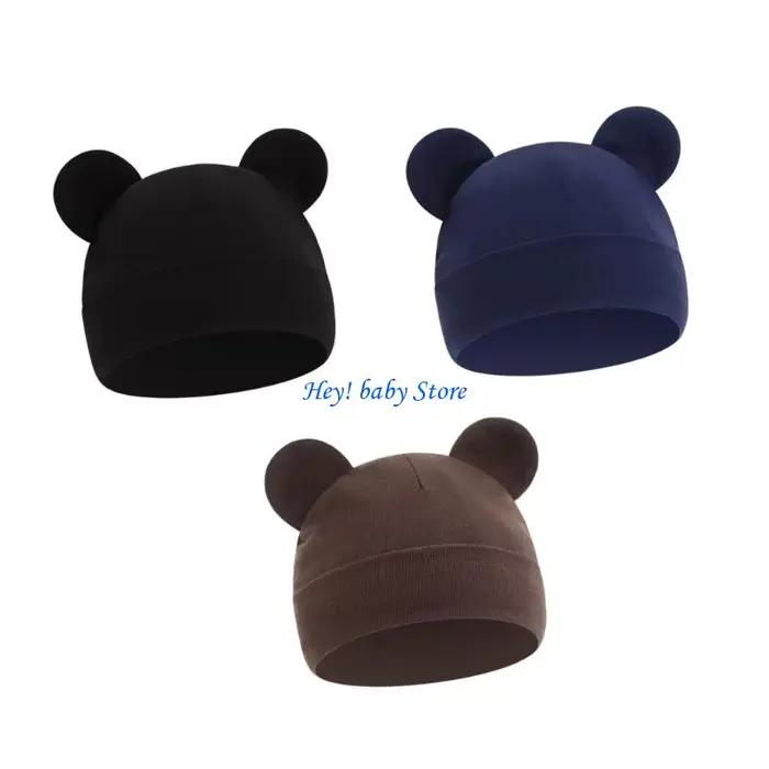Q1fe 3pcs Baby Bonnet Caps Mignon Motage d'oreille automne