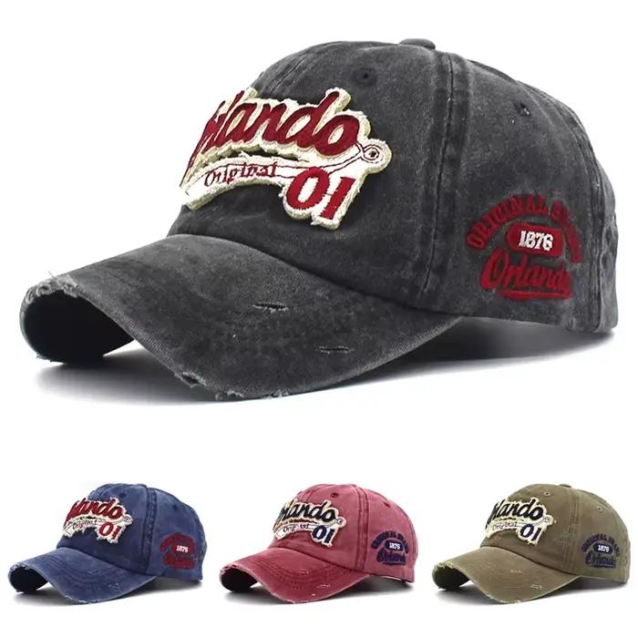 Nouvelle Casquette de Baseball 2026 Lavée Orlando 01 Brodé Hip Hop Skateboard Quotidien Décoration Protection Solaire Unisexe