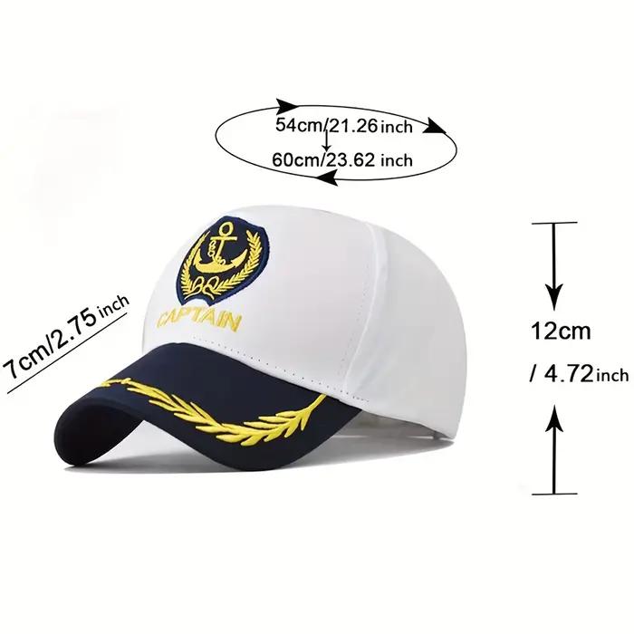 Casquette de capitaine marine vintage unisexe avec broderies tridimensionnelles polyester respirant pour activités de plein air halloween et événements campus