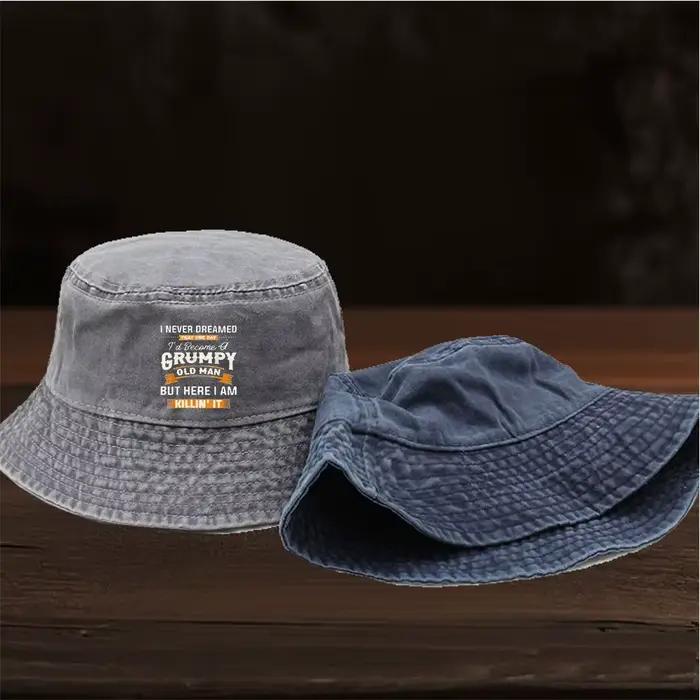 Casquette de papa à imprimé GRUMPY édition limitée textile lavé design visage amusant légère et respirante unisexe protection solaire quatre saisons décontracté