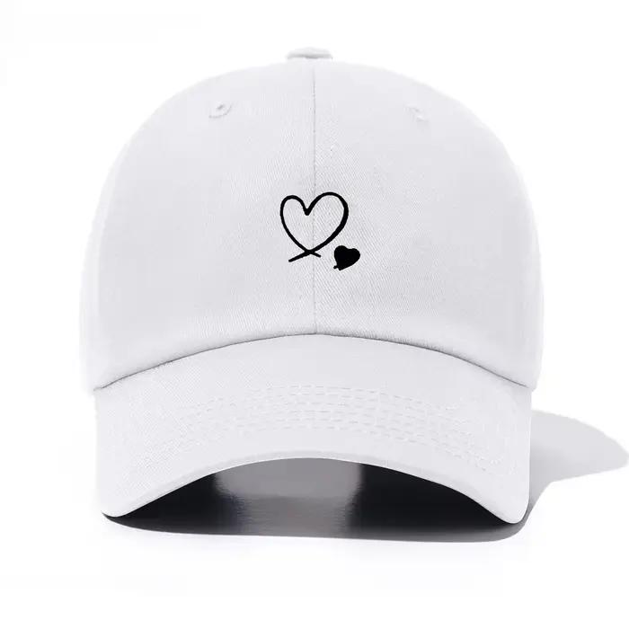Casquette de baseball imprimée cœurs en blanc beige bleu marine bourgogne gris kaki rose noir pour hommes et femmes classique décontracté élégant cadeau famille amis