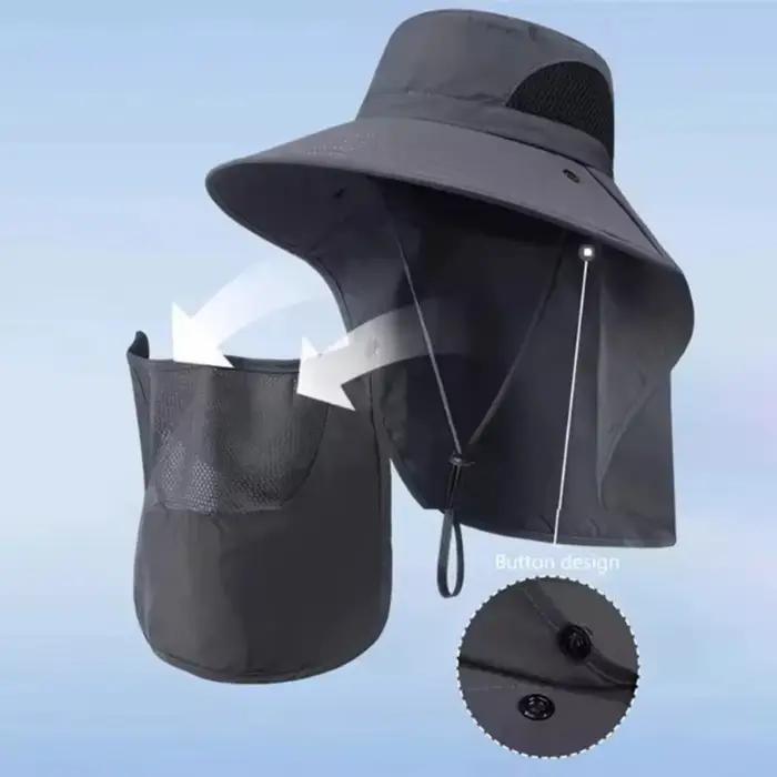 Chapeau de pêche et de randonnée respirant pour hommes avec une large visière pour la protection solaire