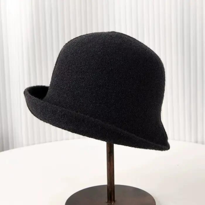 Nouveau chapeau seau de maman à bord roulé de Style britannique pour femmes