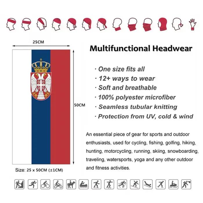 Couvre-chef Bandana à motif drapeau de la Serbie
