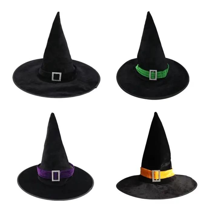 Chapeau de sorcier de sorcière d'halloween en velours Cool