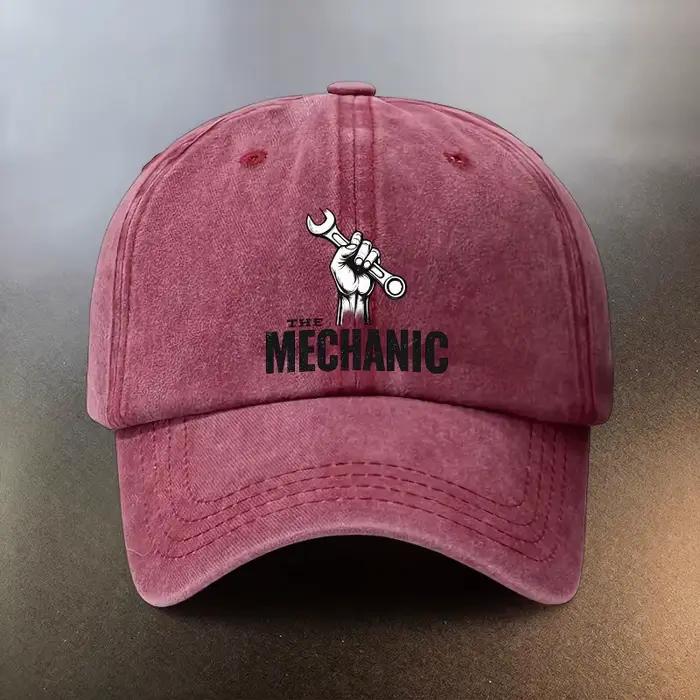 Casquette imprimée délavée style mécanicien