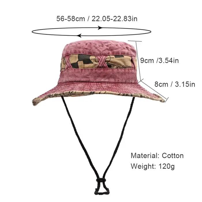Chapeau de plein air en coton lavé unisexe pour hommes et femmes, protection solaire, patchwork, style sport, décontracté, pêche, randonnée, été