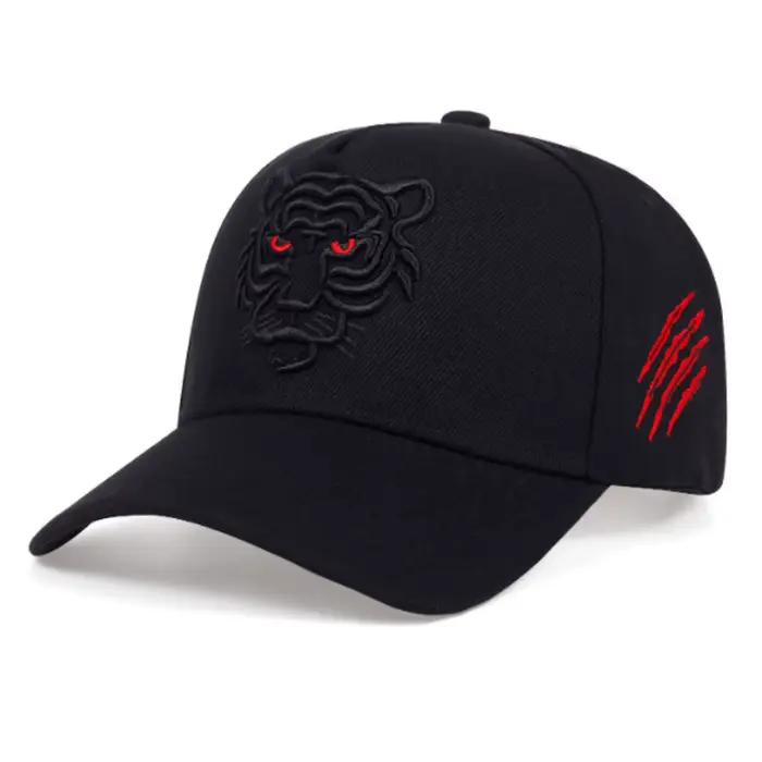 Casquette de baseball brodée tête de tigre pour hommes et femmes