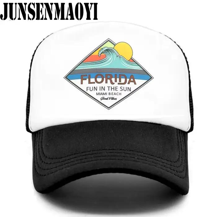 Nouvelle casquette de camionneur floride chapeau Miami bord de mer plage
