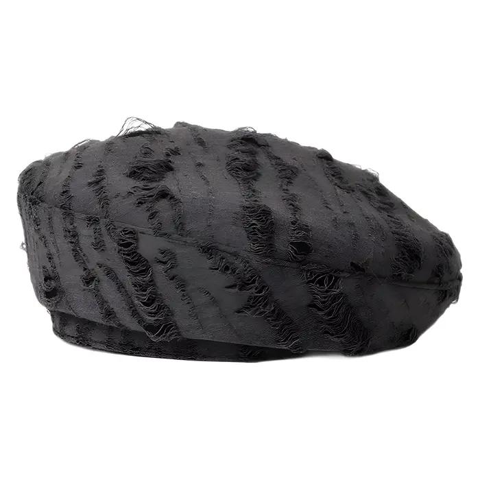 Béret rond en métal léopard coréen pour femmes