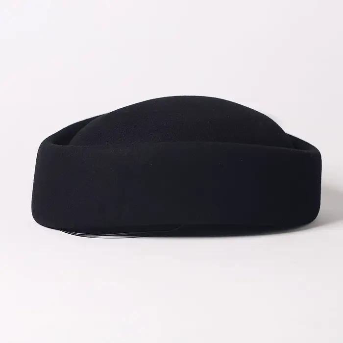 Chapeau bibi de luxe en laine noir et blanc FS