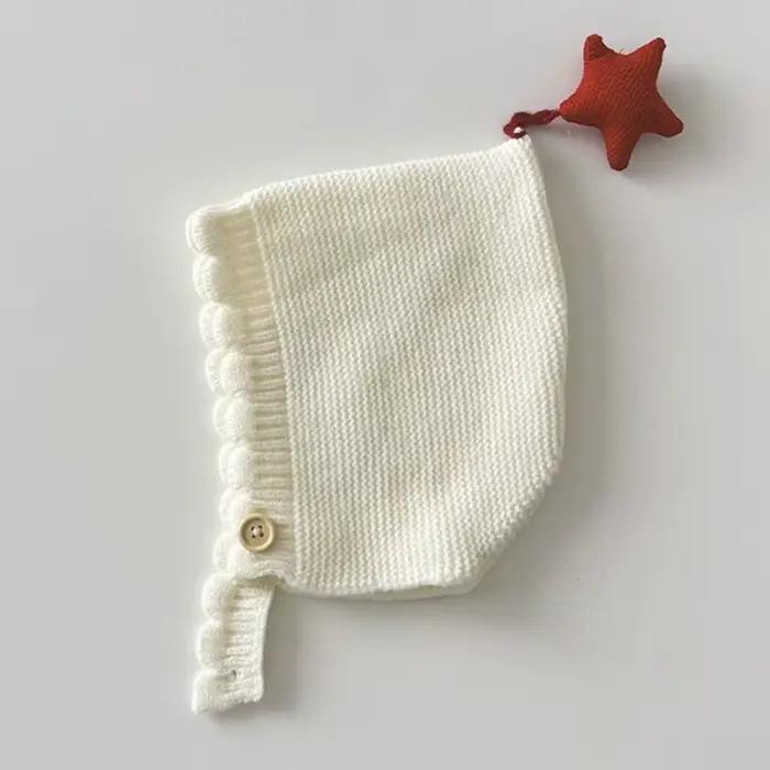 Automne hiver bébé laine chapeau nouvelle étoile tricoté chaud mignon oreille protection