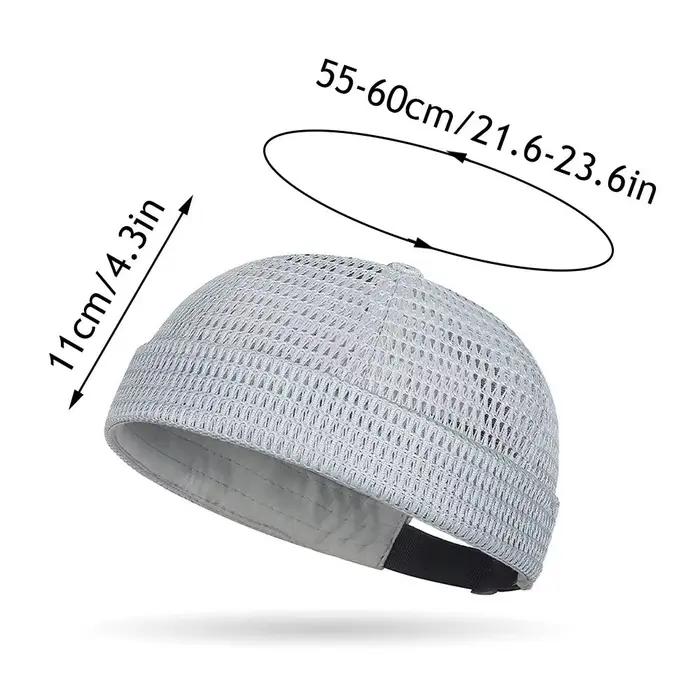 Chapeau en maille respirante sans bord melon polyvalent pour homme et femme pour les quatre saisons et les occasions extérieures