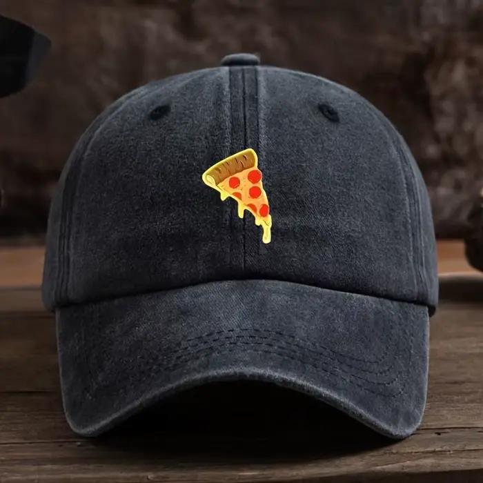 Casquette de baseball imprimée en tranche de pizza dorée amusante pour hommes et femmes
