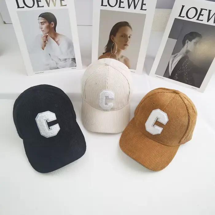Casquette de baseball en velours côtelé pour hommes et femmes