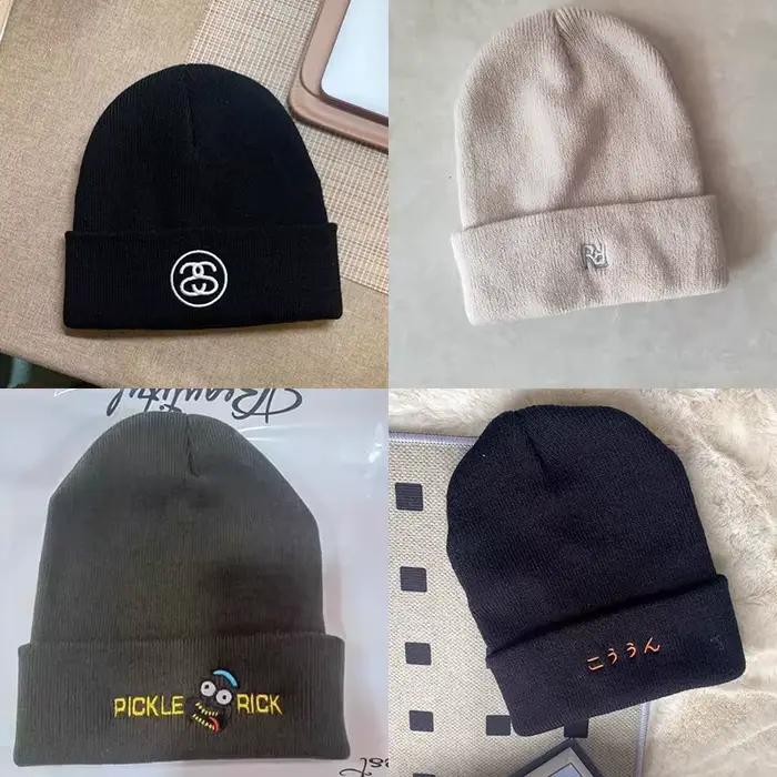 Chapeau tricoté au Design brodé personnalisé