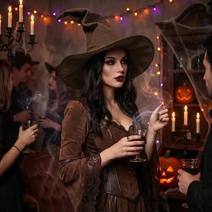 Chapeau de sorcière noir pour femme