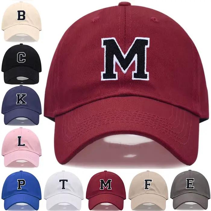Casquette de Baseball brodée avec lettres initiales A-Z pour hommes et femmes