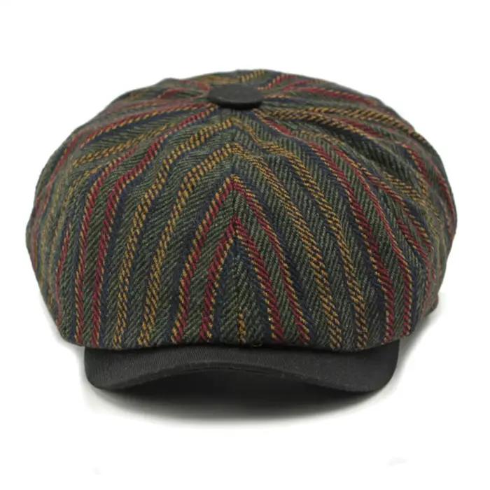 Béret octogonal en coton polyester pour hommes et femmes style sportif et élégant pour printemps et automne occassions décontractées