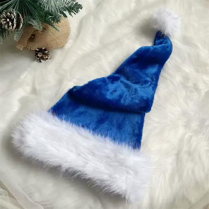 Chapeau de Père Noël en tissu doux pour adultes couleurs variées design festif pour les fêtes de fin d année et événements costumés