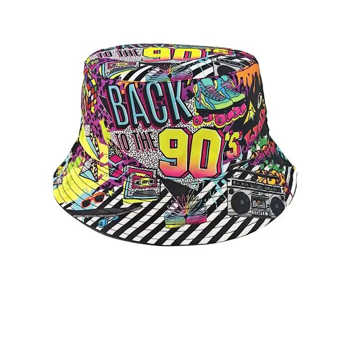 Chapeau Bob Rétro Graffiti Années 80 90 pour Hommes et Femmes