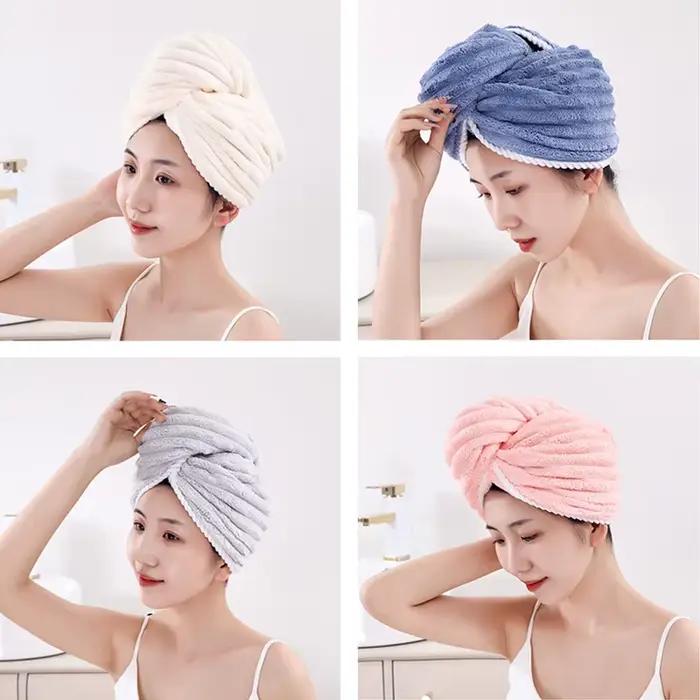 Bonnet de cheveux secs en velours bonbon
