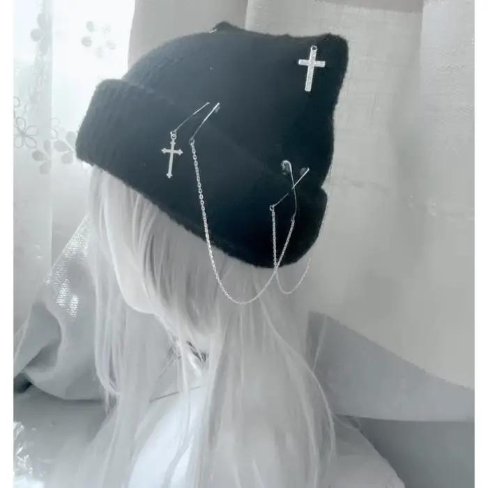 Bonnets tricotés gothiques Y2K pour femmes