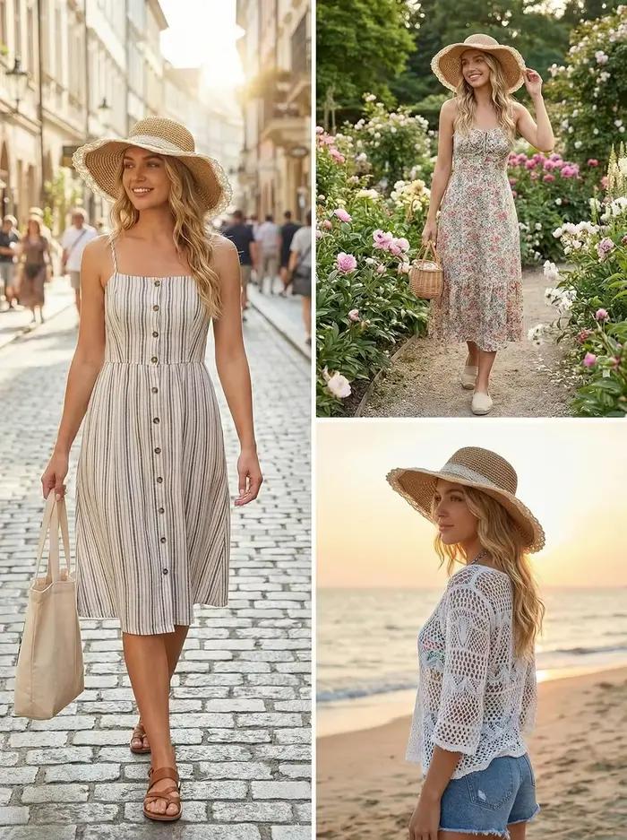 Chapeaux de plage pour femmes - Chapeau de soleil pliable en paille avec ruban en dentelle pour femme 2026