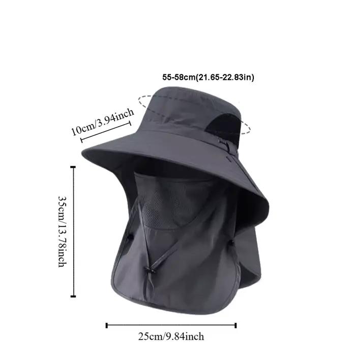 Chapeau de soleil portable pour homme avec protection de la nuque et du visage